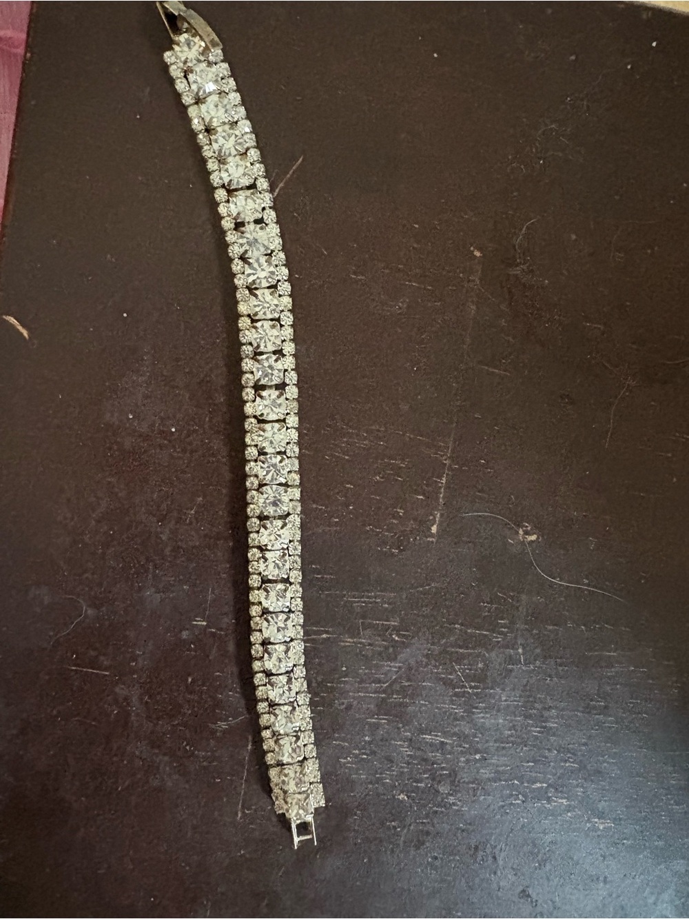 Dazzling Crystal-Accented Silver Tennis Bracelet - Women's Jewelry